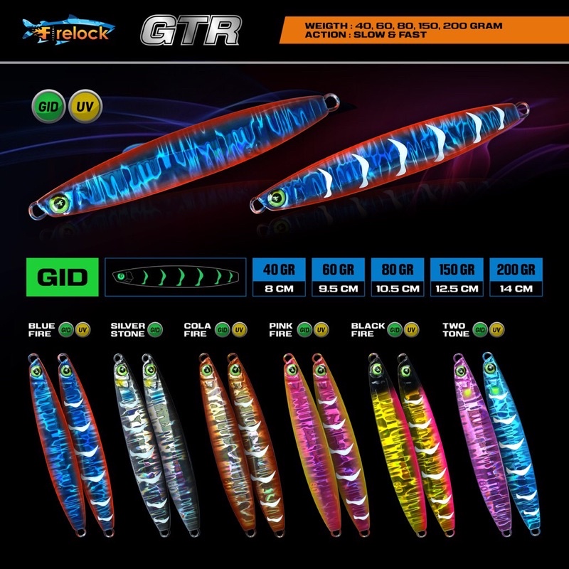 Umpan Mancing Firelock GTR Metal Jig GID 40 gram Action Fast