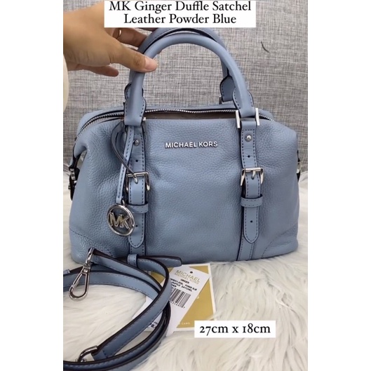 SALE MK Ginger Duffle Satchel Leather Powder Blue