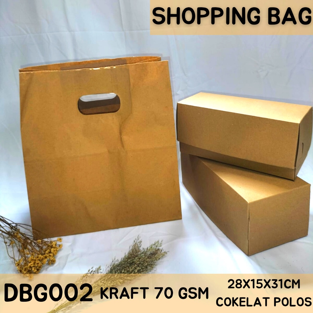 Tas Belanja Paper Bag Shopping Bag Kantong Belanja (DBG2-Size-28x15x31 Cm)