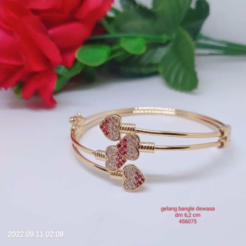 Gelang Tangan Bangle Fleksibel Wanita Titanium Xuping Perhiasan Aksesoris Fashion Lapis Emas Anti Karat