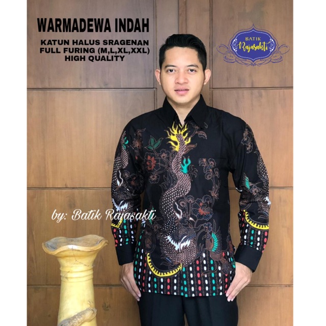 Batik Pria WARMADEWA INDAH Katun Cabut Sragenan Full Furing Termurah