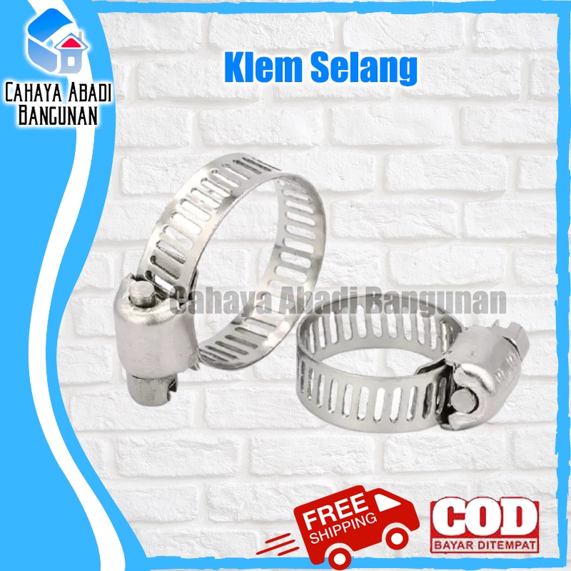 Klem Selang AIR / GAS 5/8&quot; 3/4&quot; 7/8&quot; 1&quot; 1-1/4&quot; 1-1/2&quot; 1-3/4&quot; 2&quot; 2-1/2&quot; 3&quot;