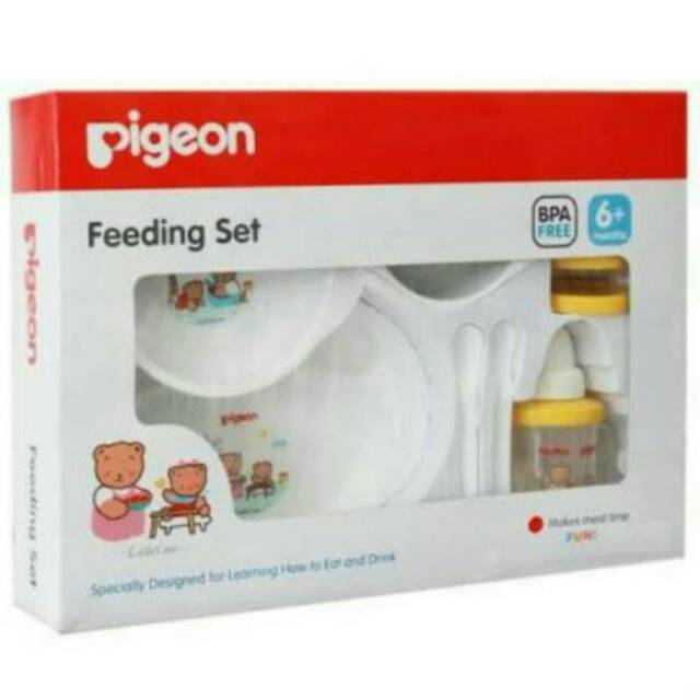 Pigeon Feeding Set komplit with training cup/ peralatan makan mpasi bayi/ tempat makan bayi pigeon