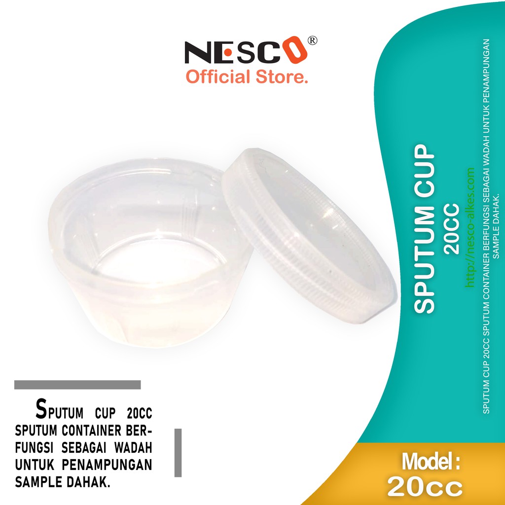 Sputum Cup, (20cc), 1 Bag =100pcs