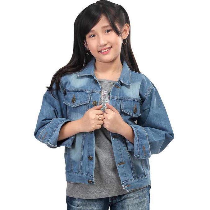 Jaket Anak Perempuan - Jaket Jeans Trendy Anak Perempuan