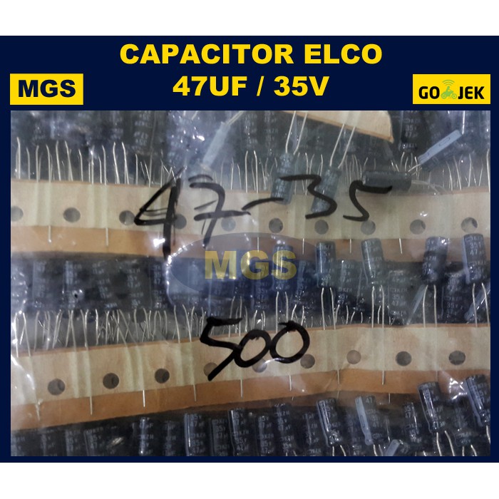 100Pcs Kapasitor Elko 47uf 35v Capacitor Elco 47uf 35v