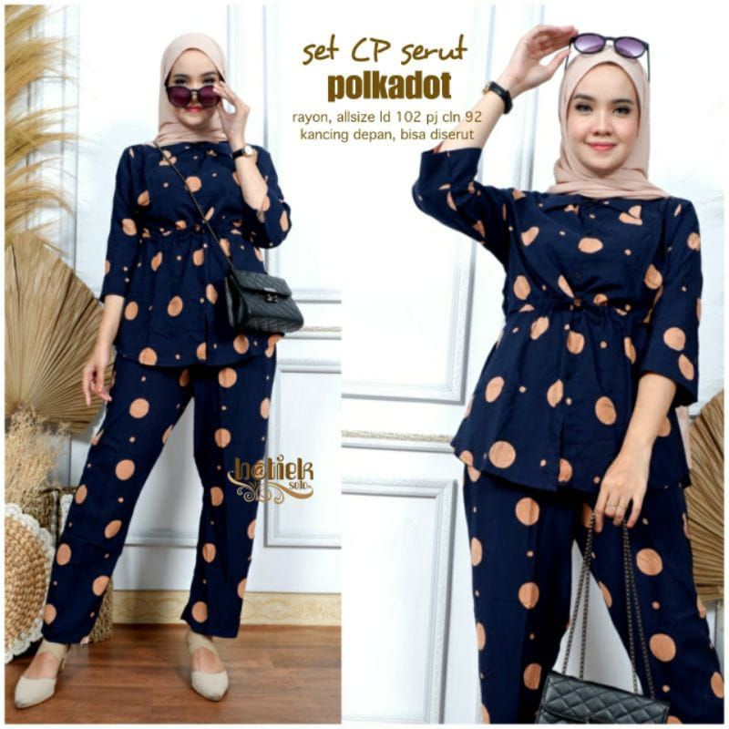 BISA COD Setelan Tie Dye Serut Lengan Panjang Harga Grosir Setelan Rayon Wanita Pajamas Setelan Wanita Baju Tidur One Set Serut Motif Polkadot Piyama Lengan Panjang Tie Dye Serut One Set Wanita