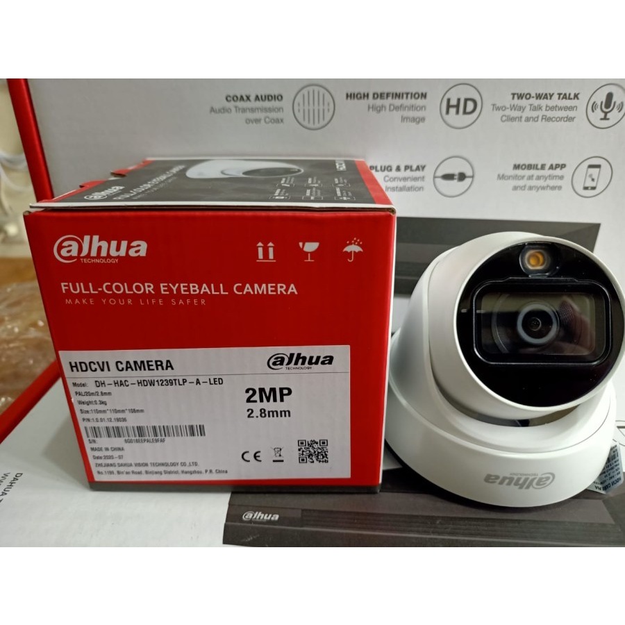 Kamera Cctv Dahua 2mp Full Color StarLight HDCVI HDW1239TL-LED Ori