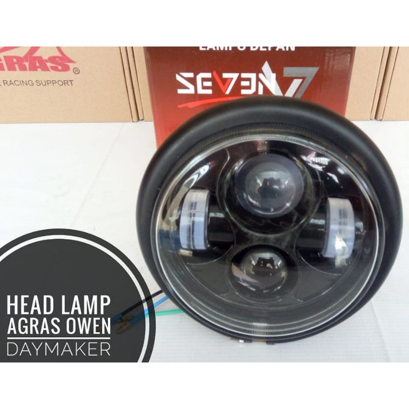 Lampu Depan CB Daymaker LED 5 7 5inch Set Batok Headlamp Japstyle