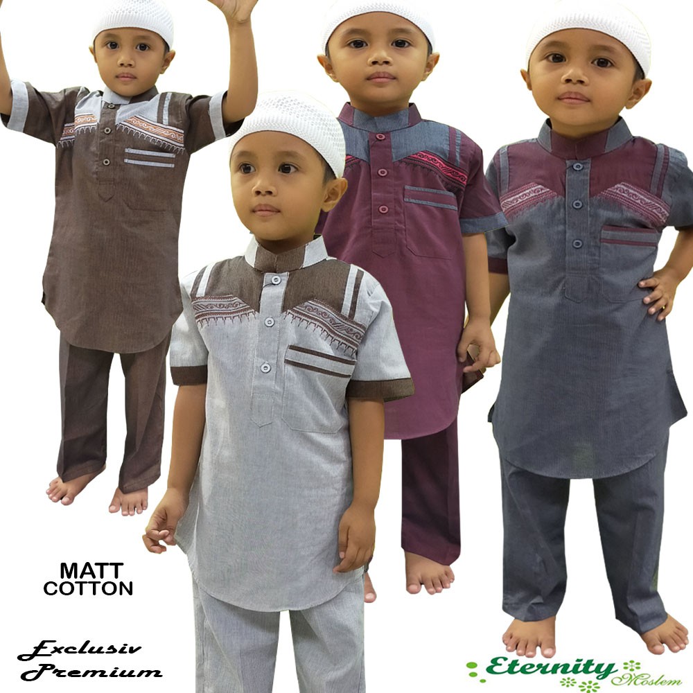 Baju Koko Anak Laki Laki 3Tahun-12Tahun / Koko Anak Laki Laki Lengan Pendek Koko Anak ETERNITY Terbaru COD