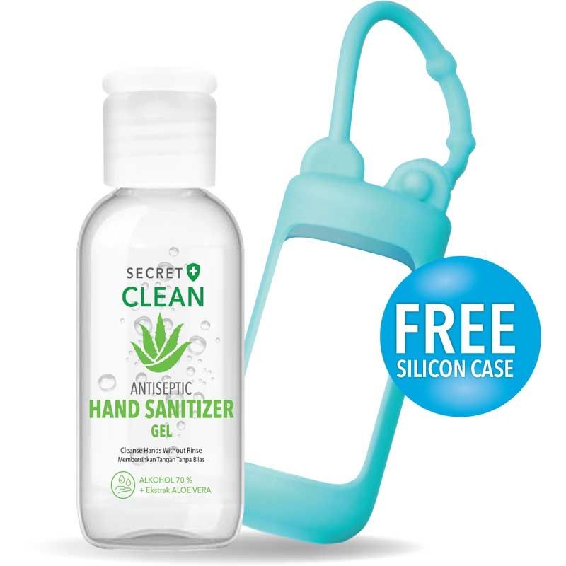 Secret Clean Hand Sanitizer Gel/Liquid 60ml Free Silicone Case