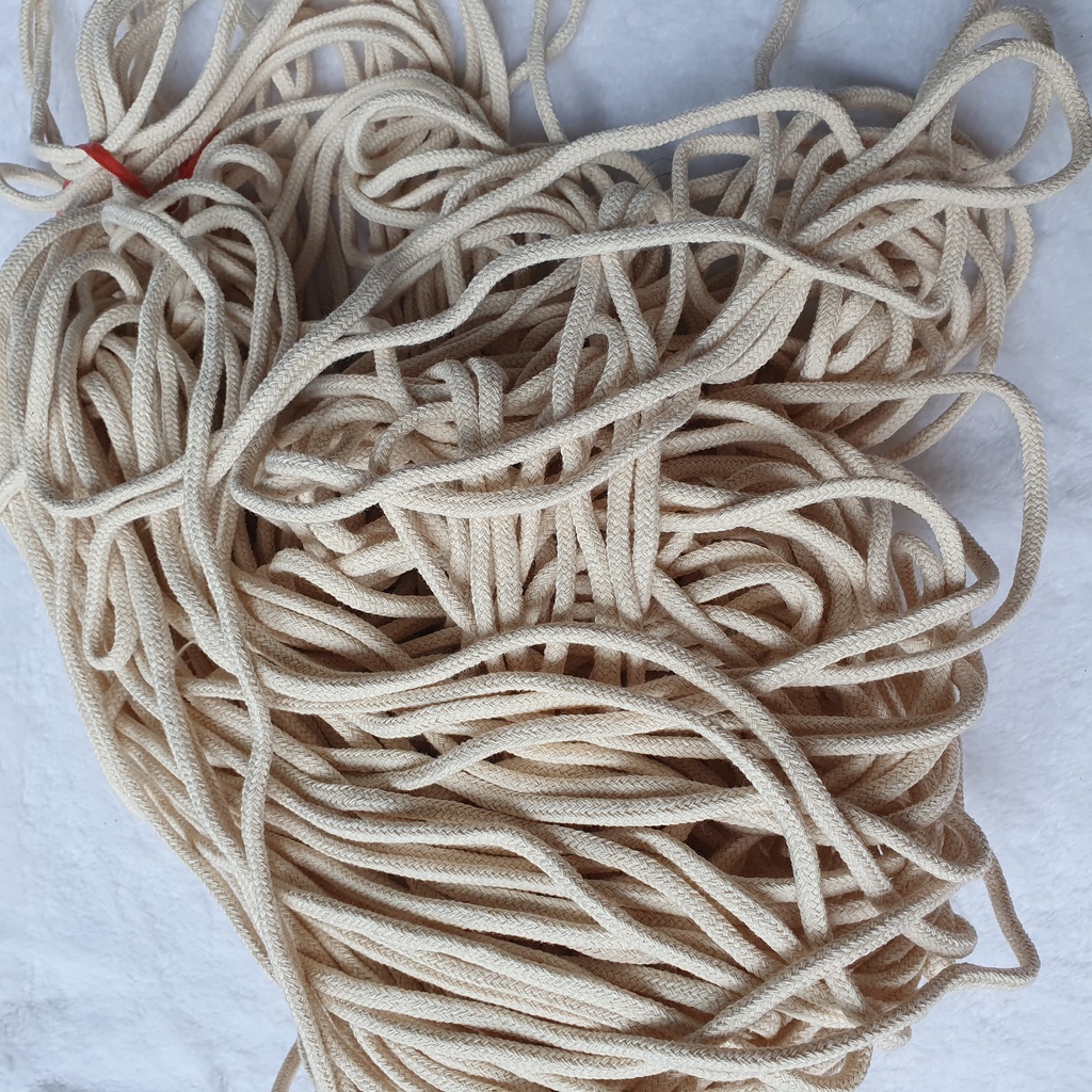 tali katun macrame braided beige / cotton rope beige 5mm