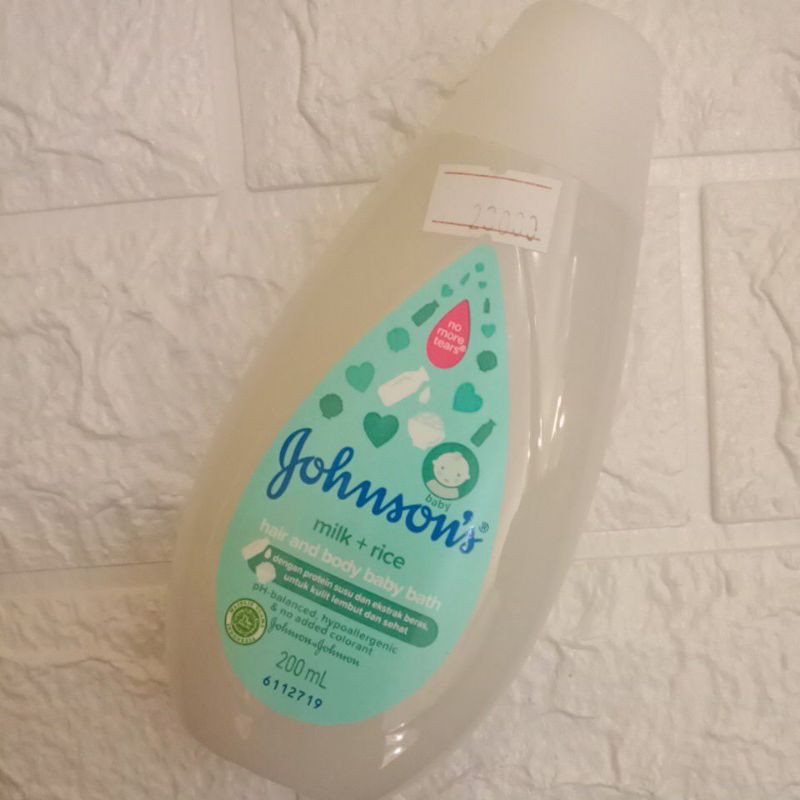 JOHNSON MILK RICE HAIR AND BODY BABY BATH 200ML