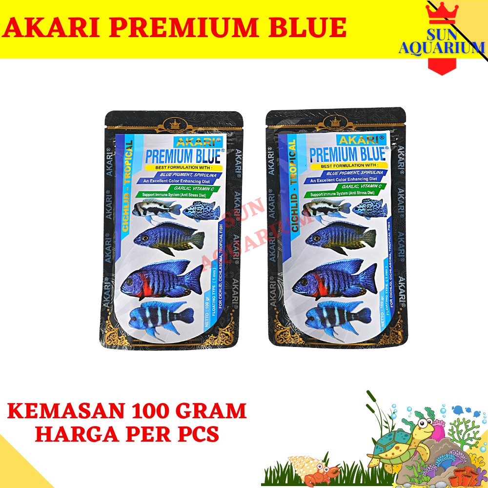 Makanan Ikan Pelet Akari Premium Blue Pelet Ikan Hias 100 Gram