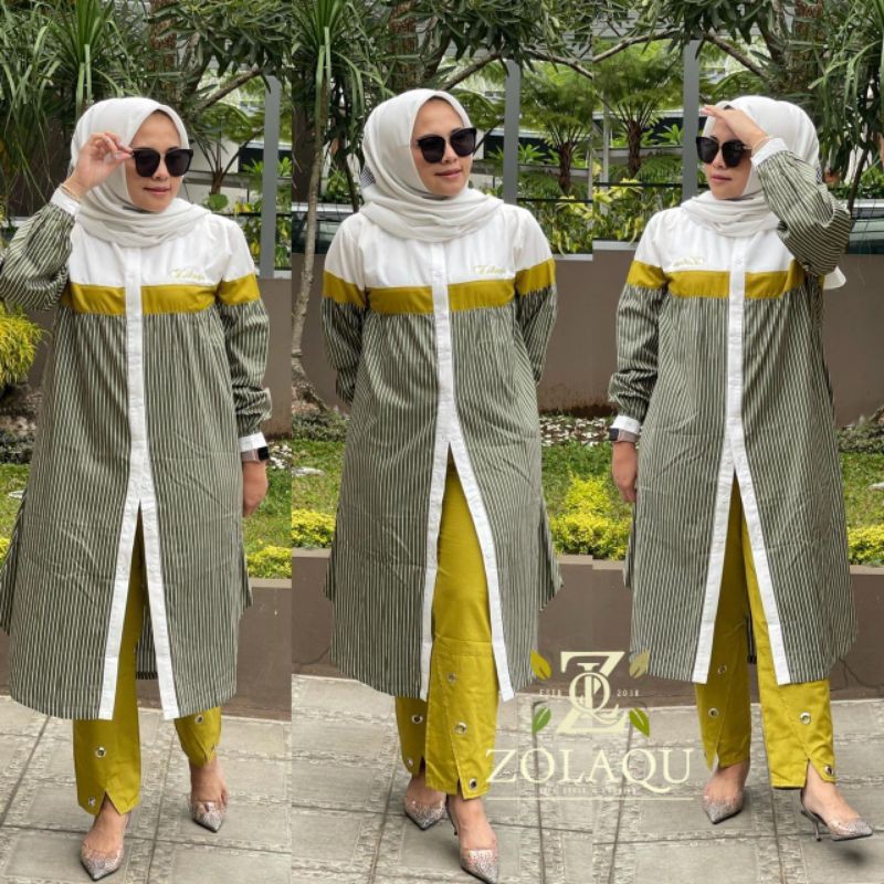 Set Baju Tunik dan Celana ZOLAQU Original