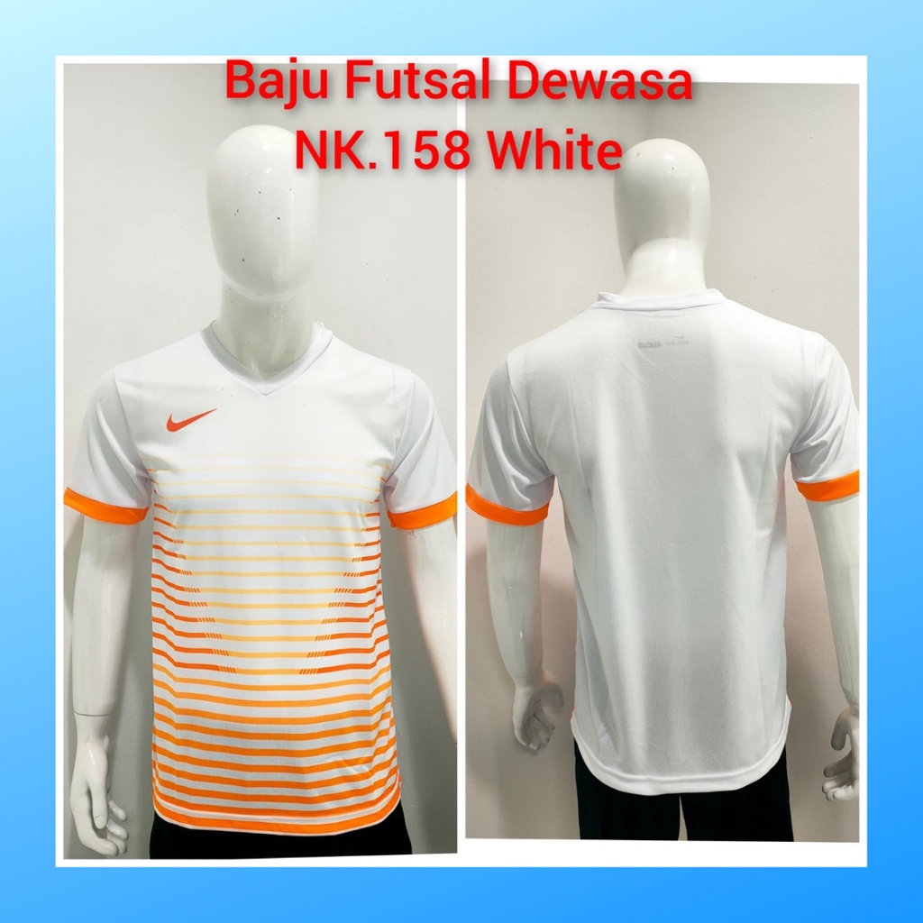 jersey futsal pria kaos sepak bola club baju atasan wanita dewasa t-shirt seragam custom jersy outfit klub olahraga kostum jarsey soccer pakaian oblong sports suit apparel NK158 putih