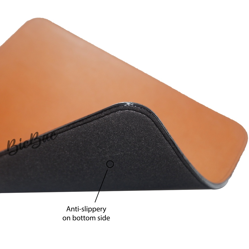 BICBAC MOUSEPAD ORANGE LEATHER KULIT TEMPAT ALAS MOUSE ANTI SLIP GAMING