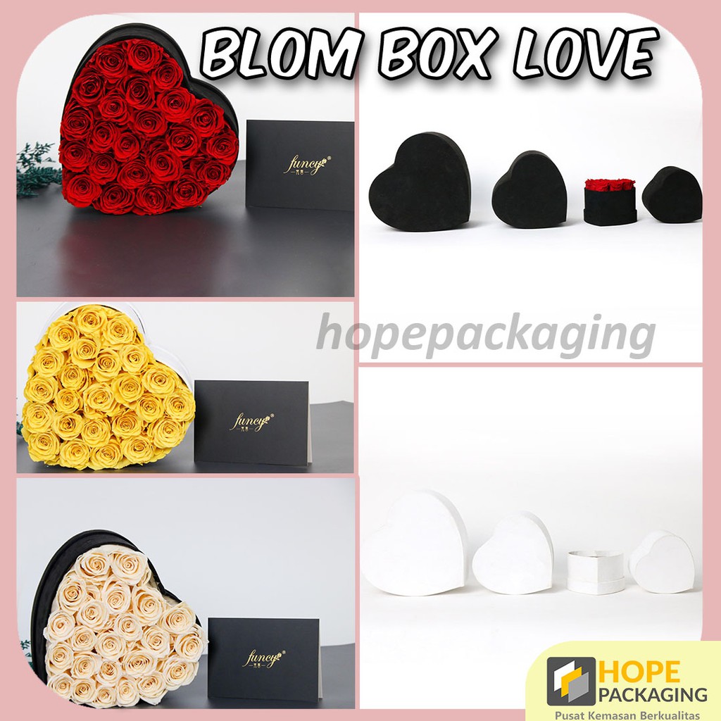 Bloom Box Diameter 15 cm &amp; 20 cm Box Bunga Kotak Bunga Flower Box Blooming Box Gift Box Love