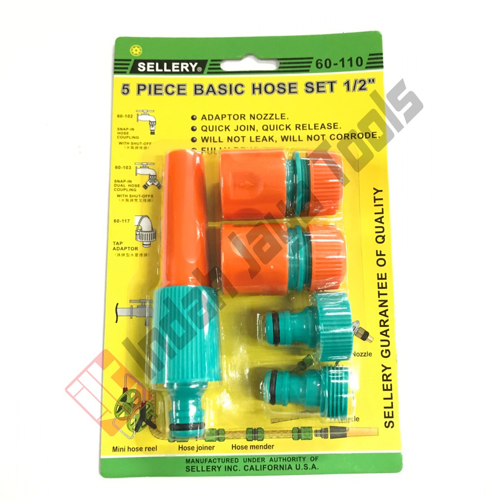 SELLERY Basic Hose Set 5 Pcs - Semprotan Air Set + Sambungan Selang