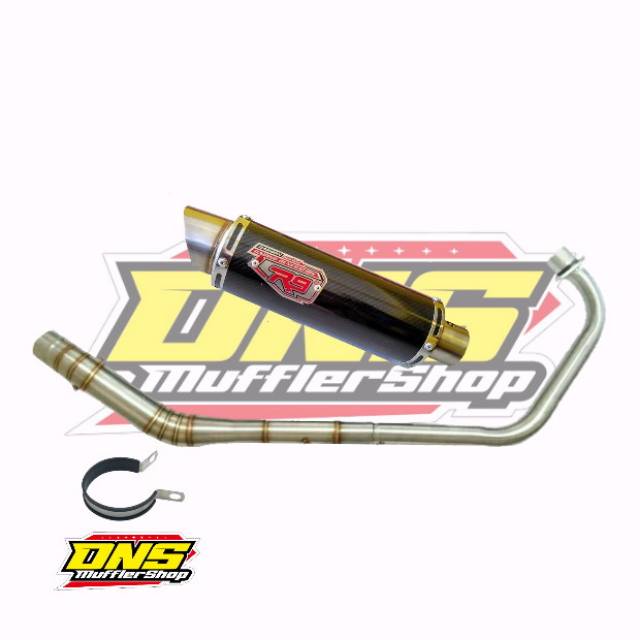 KNALPOT RACING MURAH R9 MUGELLO CARBON FULLSET UNTUK MOTOR CBR150R CB150R R15 VIXION SATRIA FU DLL