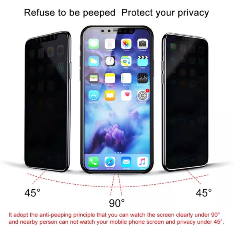 MATTE + ANTI SPY TEMPERED GLASS IPHONE 13/XR/XS MAX/X/11 PRO MAX/12 mini/7/8 PLUS/6/6S + | privacy doff full screen anti glare