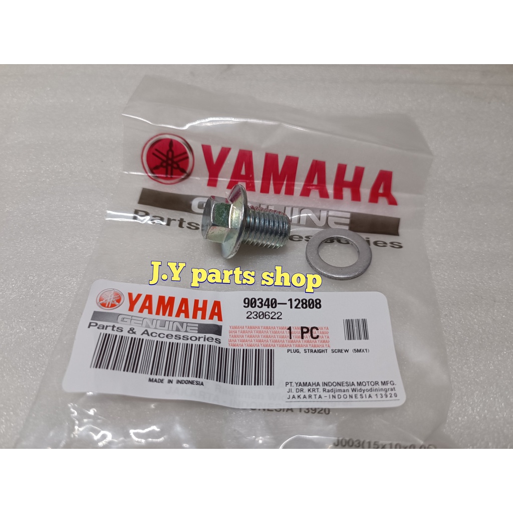 baut dan ring pembuangan oli mesin nouvo mio sporty soul fino karbu -mio j m3 s z soul gt fino fi xride 115 gear 125 freego fazzio crypton vega r zr jupiter z z1 nmax aerox 155 lexi original ygp 90340-12808