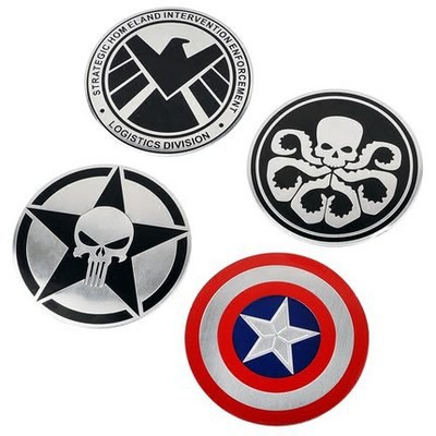 1Pc Stiker Emblem Desain Corporation s.h.i.e.l.d Shield Hydra Logo 3D Bahan Metal untuk Mobil