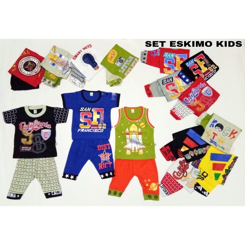 GROSIR 30RB SETELAN ANAK MURAH SET ESKIMO KIDS