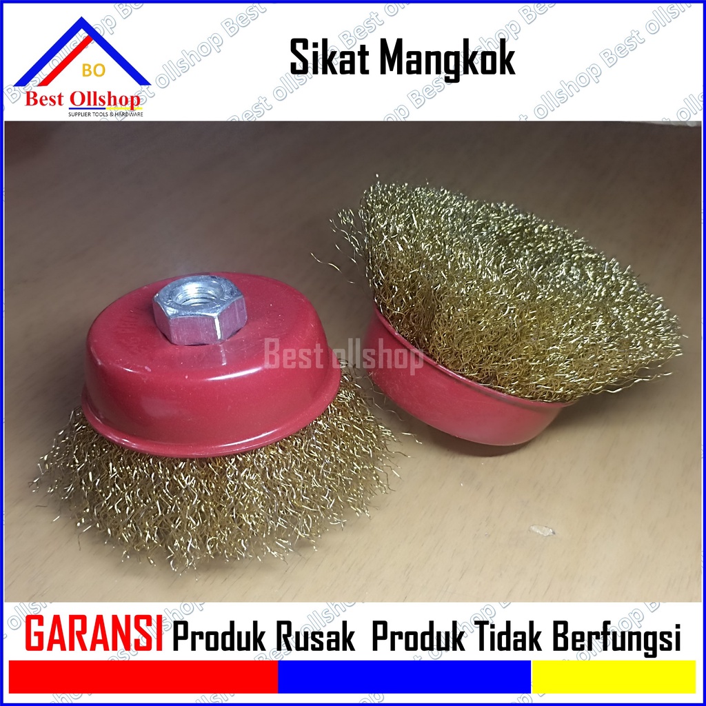 Sikat Kawat Mangkok Bulat Kuningan 3 Inch 9 Cm Sikat Gerinda Polishing Wheel Cup Brush