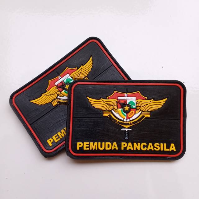 Patch rubber logo PP ( pemuda pancasila ) wings kotak/tempelan karet emblem velcro