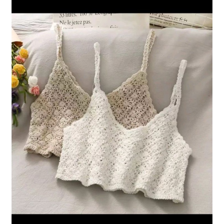 (BONUS GA) Vest ala korea crop top vest rajut