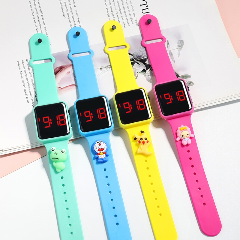 【Ready Stock】Student Sports Touch Screen Water Proof Watch Square Boys and Girls LED Electronic Watches