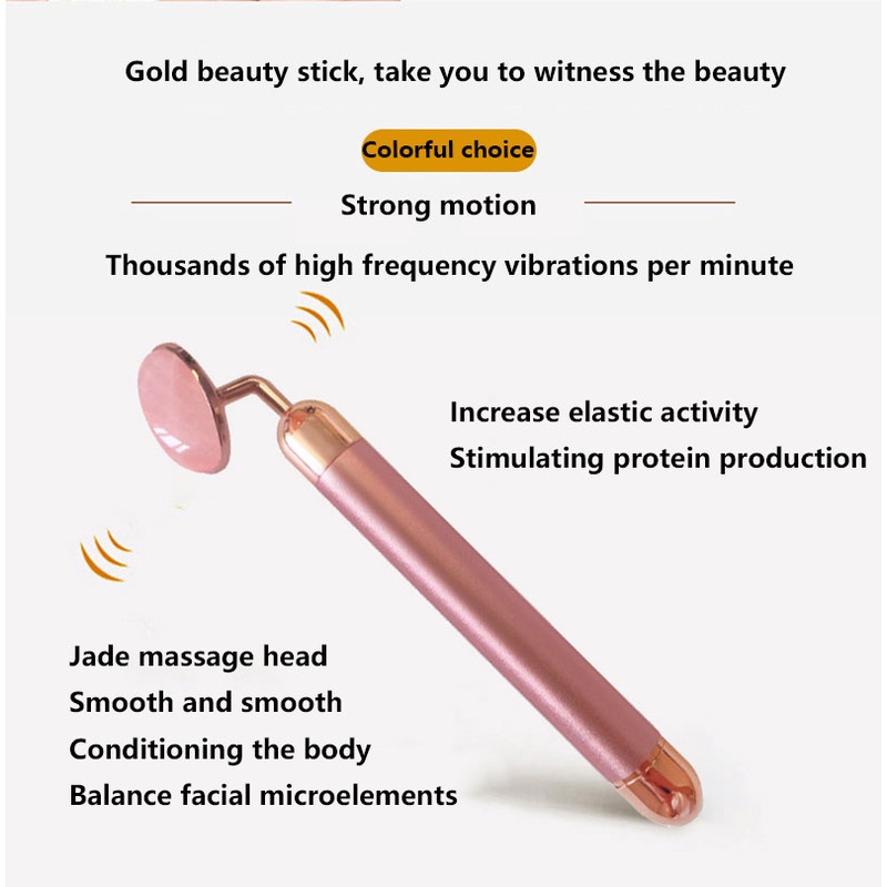 Roller Elektrik Untuk Wajah/Electric Rose Quartz Face Massager/Alat Pijat Wajah/Alat Pijat Wajah Rose Quartz Face