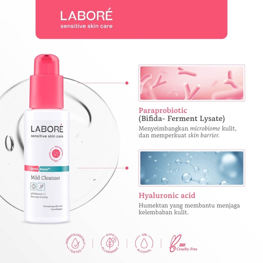 ★ BB ★  LABORE GentleBiome Mild Cleanser  - 15ml - 100ml - 225ml - Gentle Face Wash Kulit Sensitif