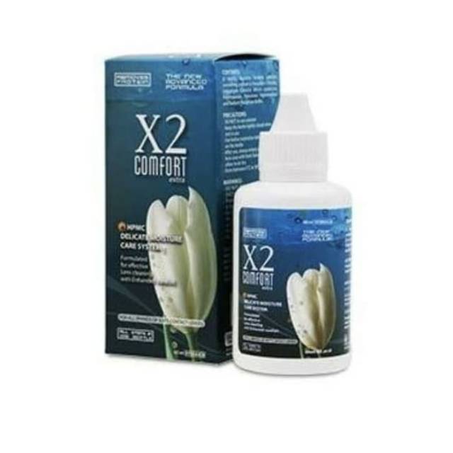 Cairan pembersih softlens X2 comfort 60ml/air pencuci dan perendam soflen x2 comfort travel pack