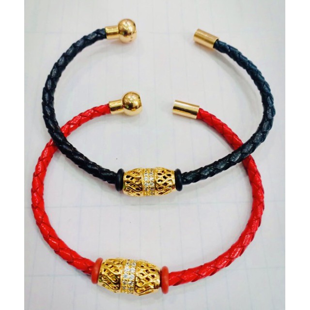 Gelang tangan wanita / xuping / yaxiya / lapis emas / gelang rajut kulit