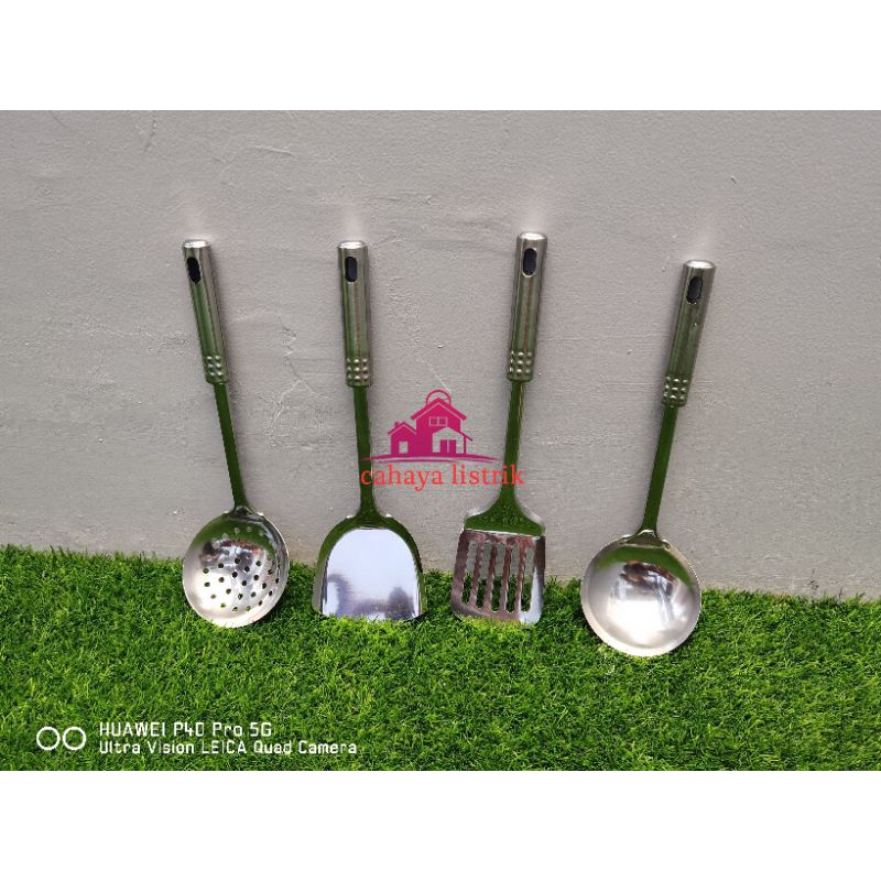 Spatula Set Isi 4Pcs - Spatula Sutil Stainless Steel Good Quality