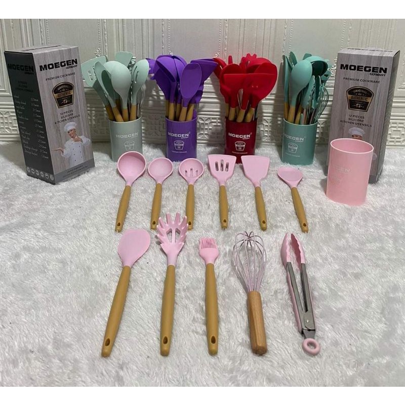 ❤️MOEGEN SPATULA SILICON SET ISI 12PCS❤️