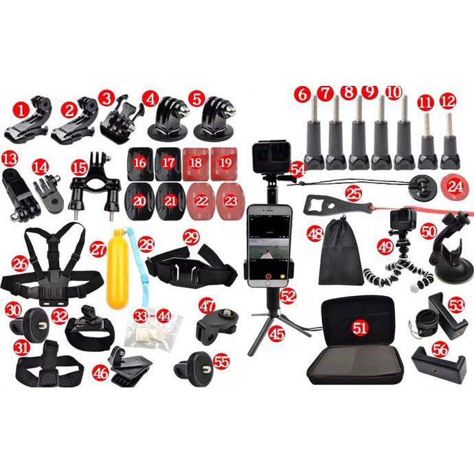 Promo  barang baru  GOPRO Mount ToolsKit Mounting Aksesoris Kamera Silver Black GoPro 4 5