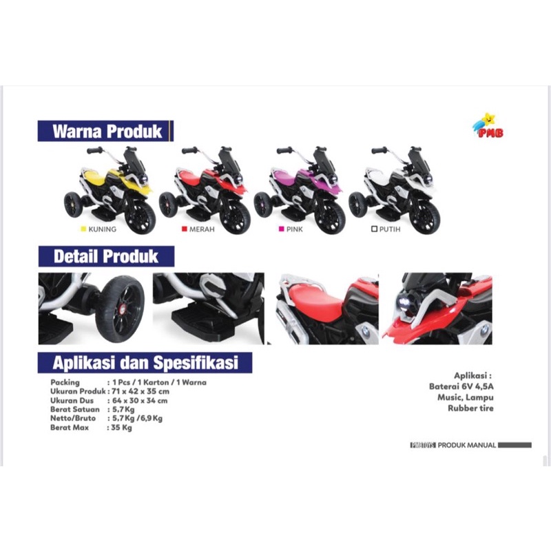 Motor Aki Mini Anak PMB 888 R