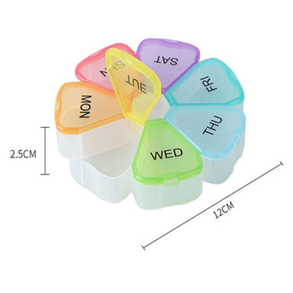 [Elegan] Kotak Pil Mingguan 7hari Mingguan Colorful Tablet Wadah Penyimpanan Obat Organizer Tahan Air Mini Pill Box