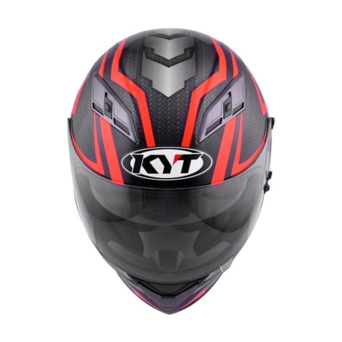 KYT Falcon 2 Carbon Helm Full Face - Black Red
