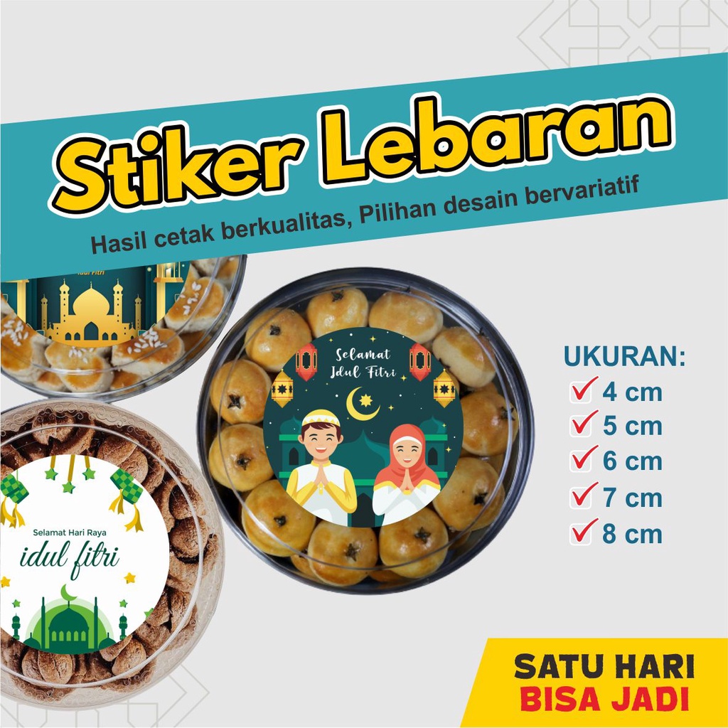 

Stiker Lebaran Hari Raya Idul Fitri Bulat Ukuran Diameter 4,5,6,7,8 cm