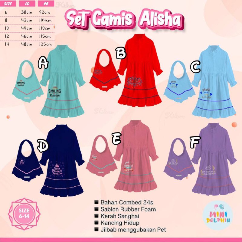 Gamis anak Set Gamis Alisha by Mini Dolphin