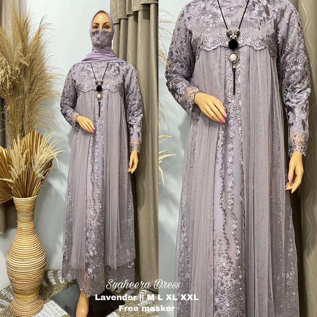 Syaheera Dress / Gamis Brukat / Kebaya Modern / Gamis Pesta / Gamis Tutu / Gamis Kebaya / Kebaya