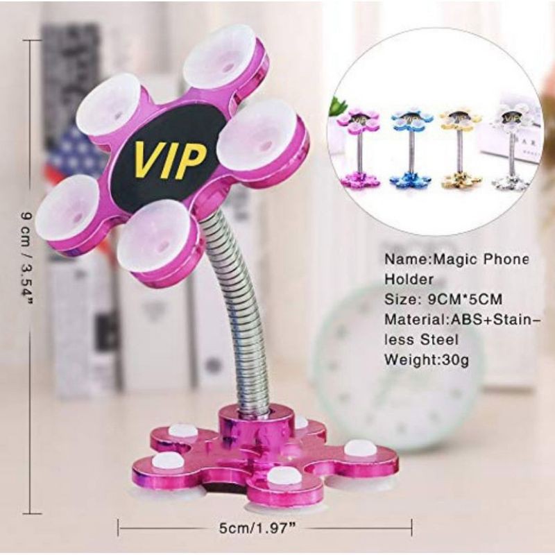 Phone Holder Bunga VIP Plus Packing / Gurita Pop Socket Flexible Magic / Flower Stand Hp / Tempelan Hp Universal 360° ( Plus Pack Kotak )