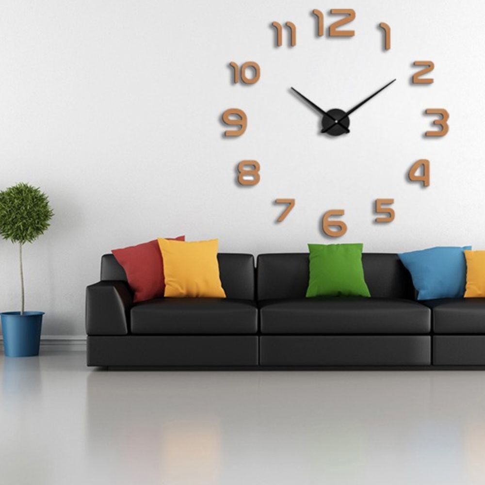 MARKETBIX Jam Dinding 3D DIY Giant Wall Clock Diameter 80-130cm Tempel Besar Angka Jumbo Estetik