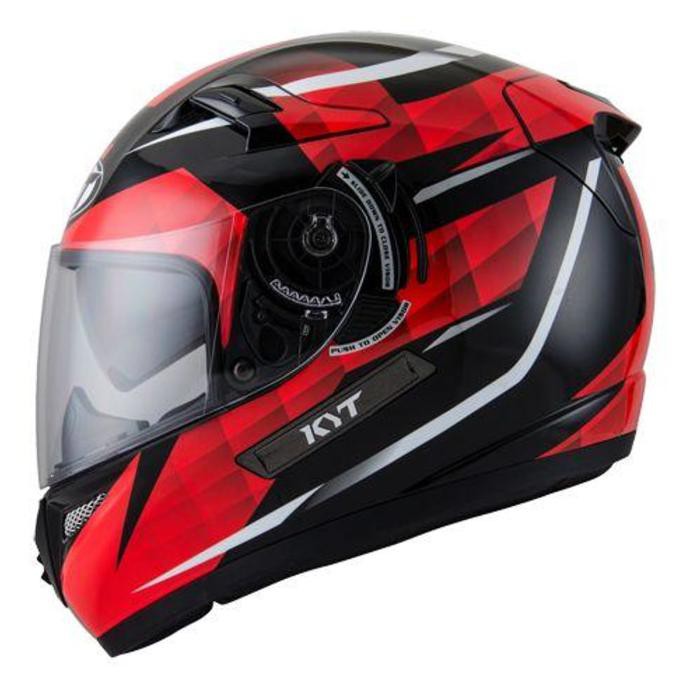 Helm KYT K2 Rider Full Face Double Visor Black Red K2rider