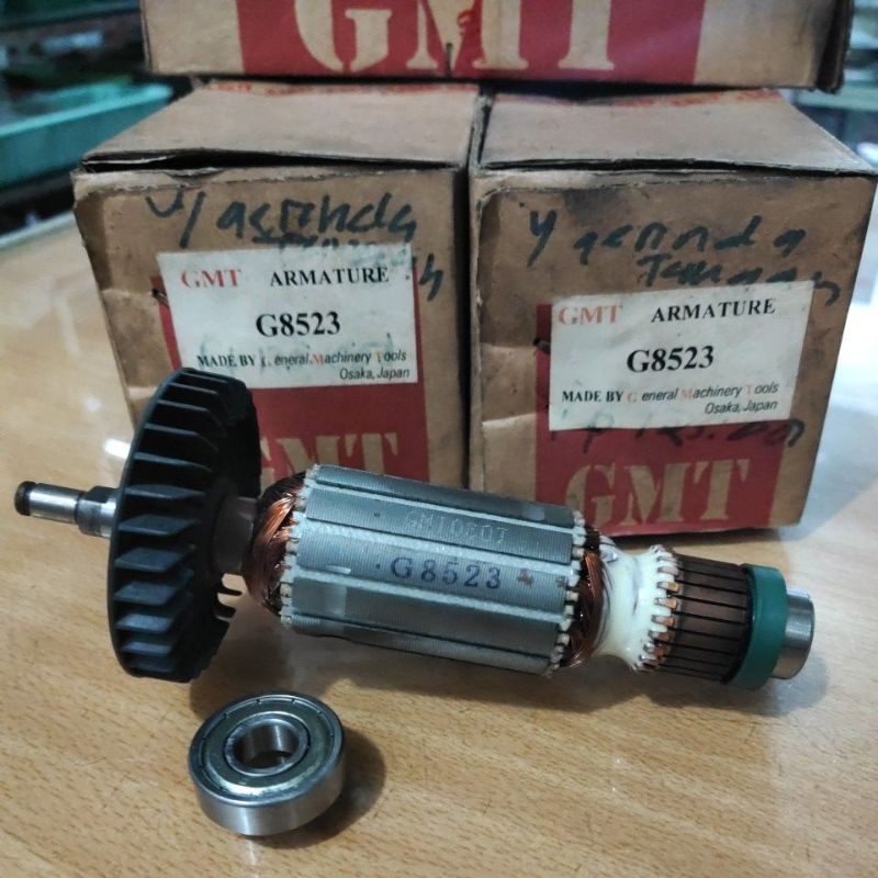 1 Paket Angker G 8523 GMT ➕ 2 Bearings Depan Belakang | Armature / Rotor mesin Tangan ✋ Electric ⚡ D