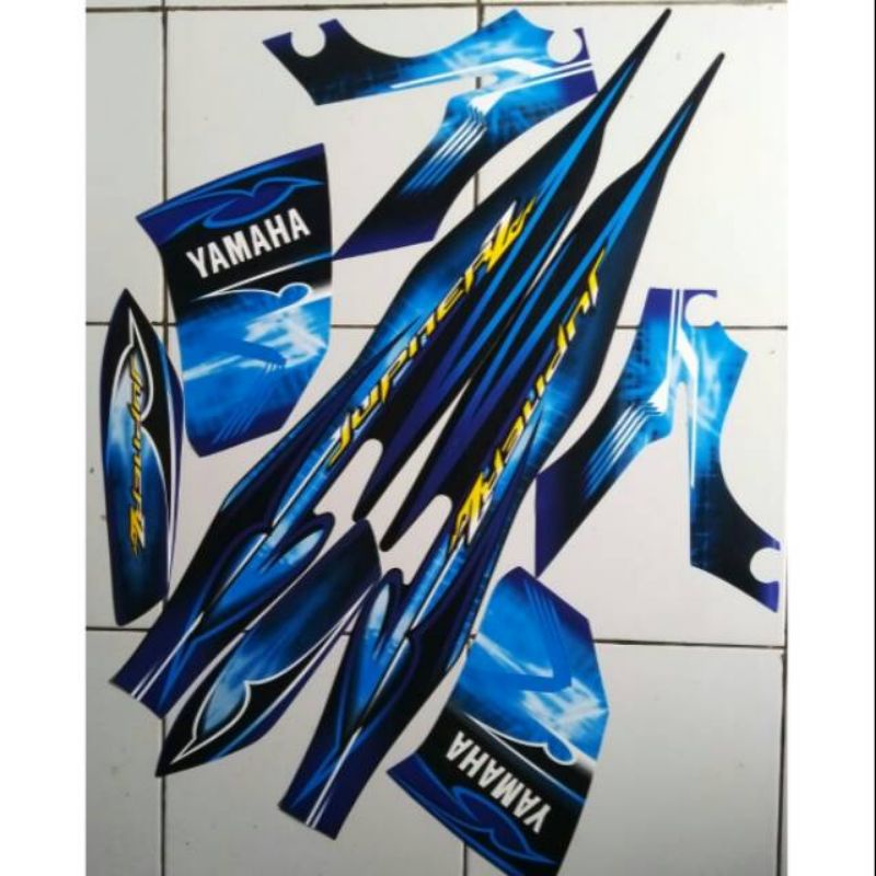 (BAYAR DITEMPAT) Striping Jupiter Z 2009 Biru lis Decal stiker standar ori yamaha Jupiter Z 2009 bir